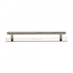 M Marcus Heritage Brass Stepped Design Cabinet Pull with Plate 160mm Centre to Centre